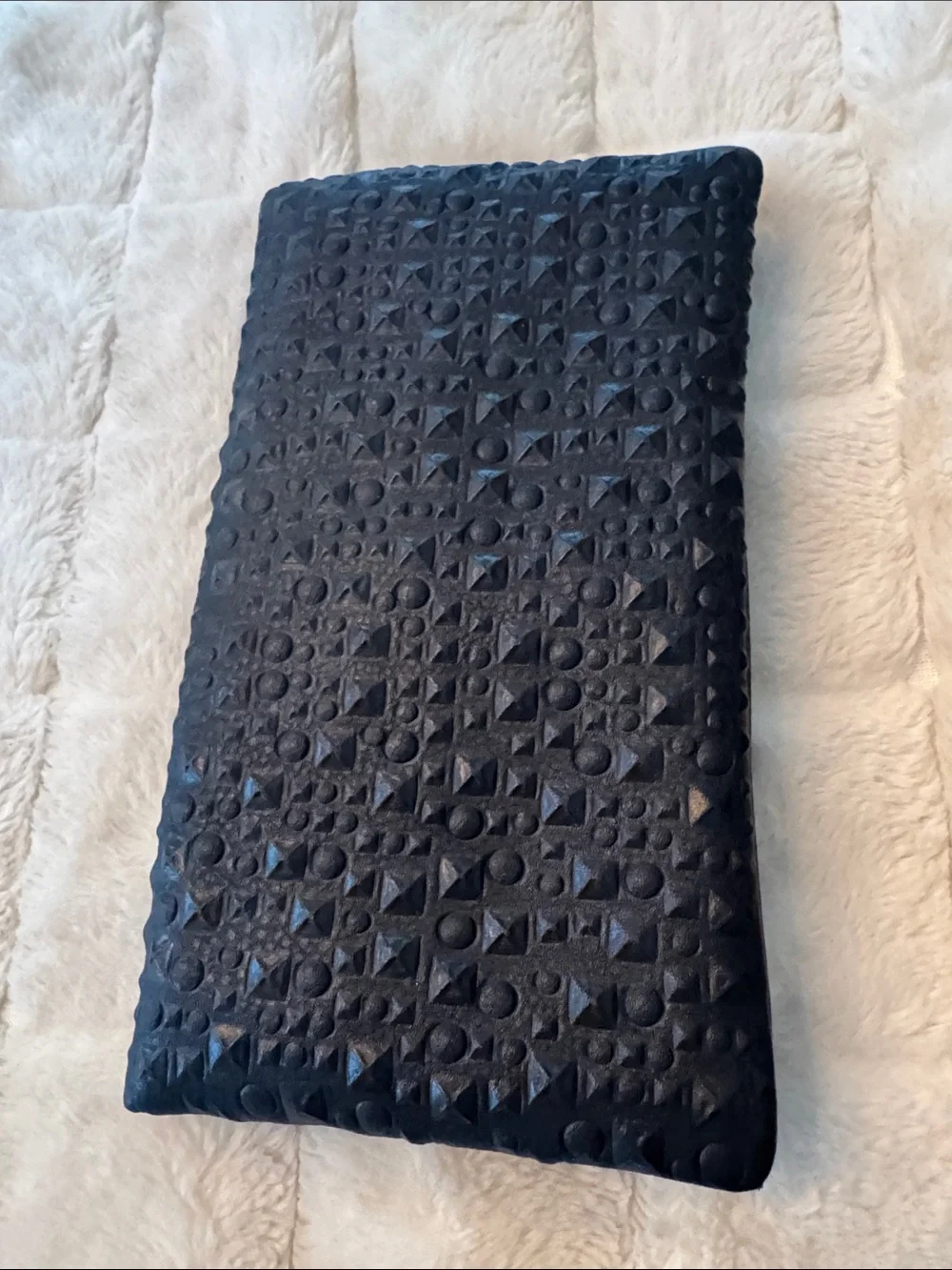 BCBGMaxAzria Black Textured Stud Clutch